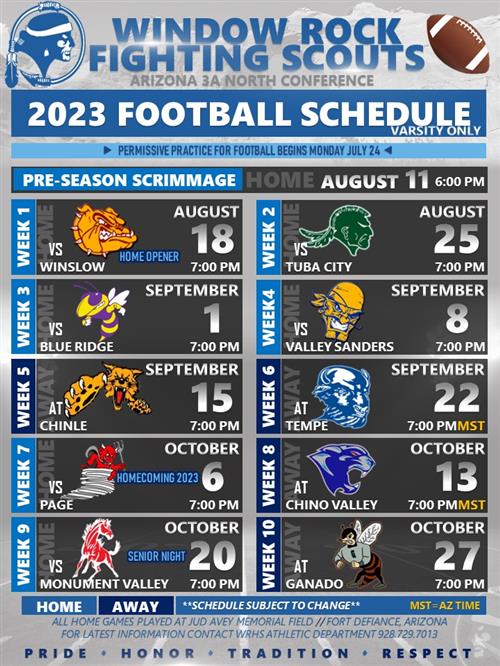 WR Football Schedule